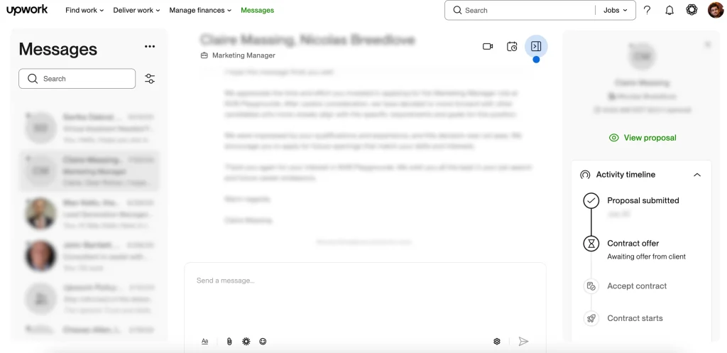 Upwork messaging Upwork messaging