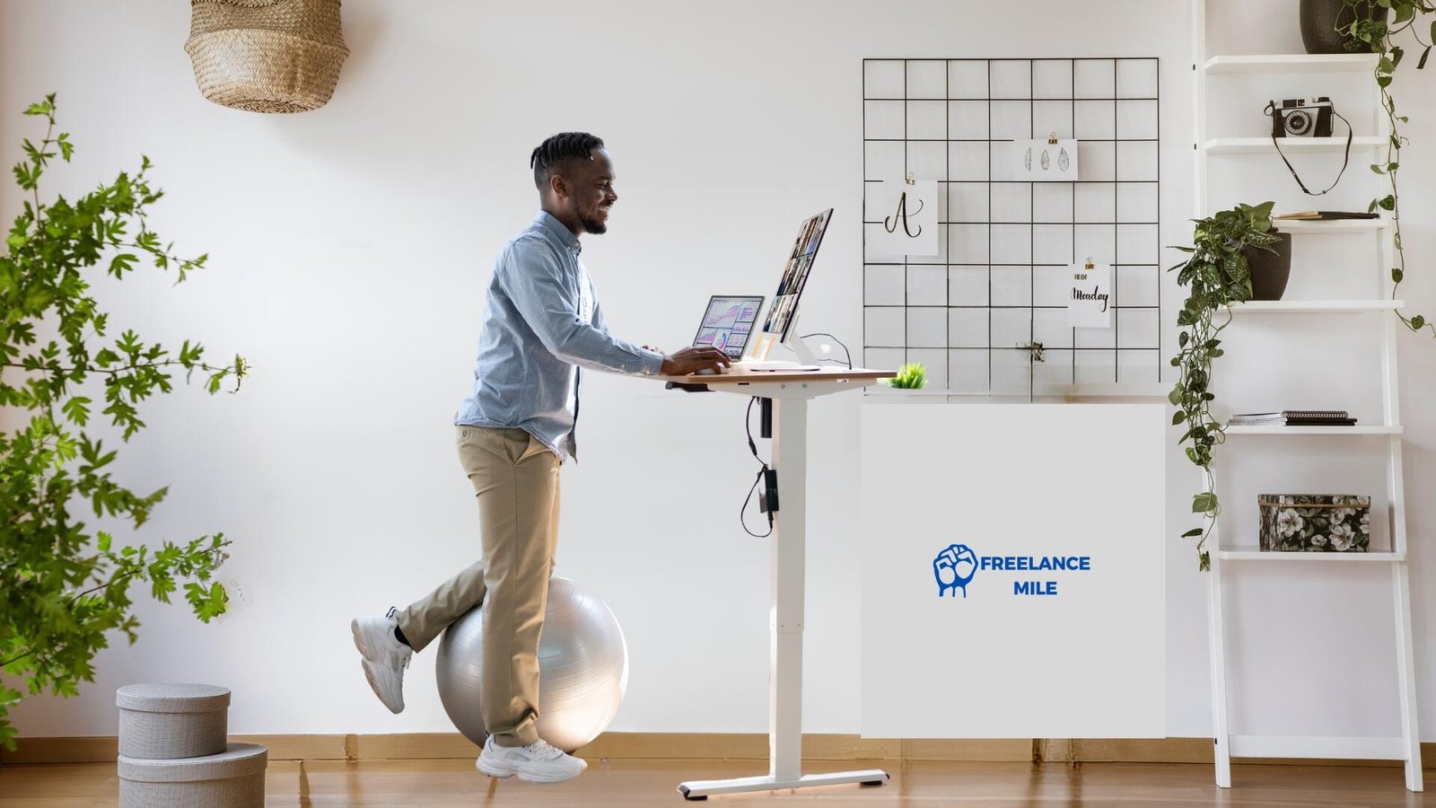 freelancer home office standing desk sample
