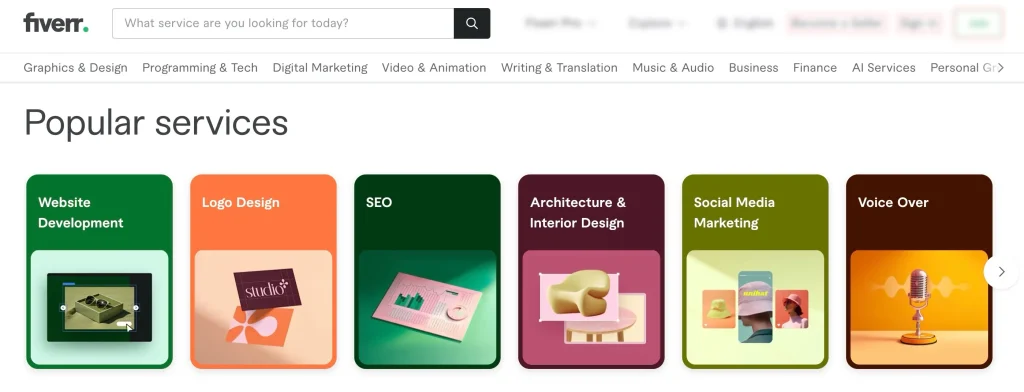 Fiverr Homepage Fiverr Homepage