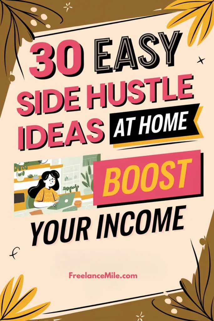 30 Easy Side Hustle Ideas at Home to Boost Your Income 30 Easy Side Hustle Ideas at Home to Boost Your Income