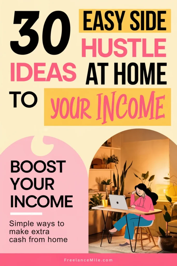 30 Easy Side Hustle Ideas at Home to Boost Your Income 30 Easy Side Hustle Ideas at Home to Boost Your Income