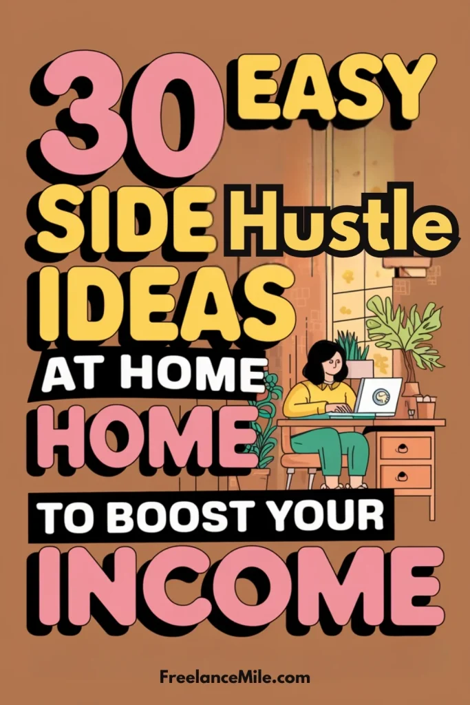 30 Easy Side Hustle Ideas at Home to Boost Your Income 30 Easy Side Hustle Ideas at Home to Boost Your Income