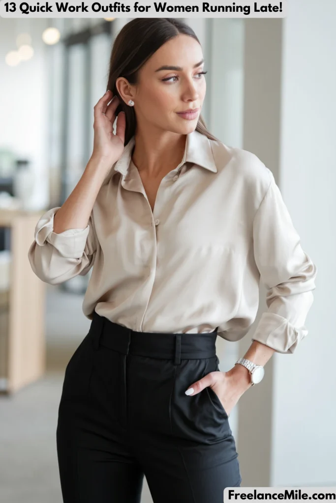 13 Quick Work Outfits Women Rely On When Running Late 13 Quick Work Outfits Women Rely On When Running Late