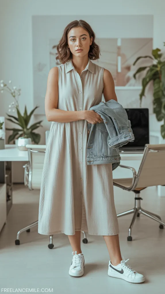 Breezy Midi Dress + White Sneakers Breezy Midi Dress + White Sneakers