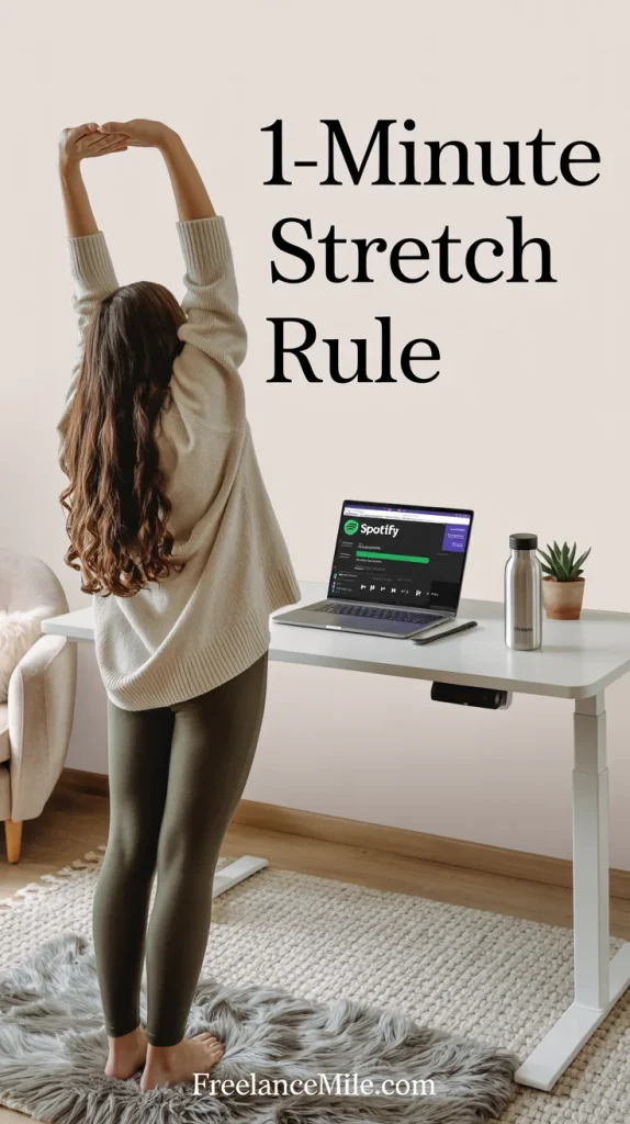 Desk-Height Standing Mat + 1-Minute Stretch Rule Desk-Height Standing Mat + 1-Minute Stretch Rule