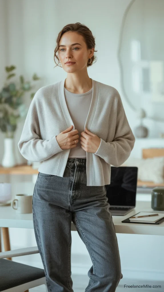 Lightweight Cardigan Twinset + High-Rise Jeans Lightweight Cardigan Twinset + High-Rise Jeans