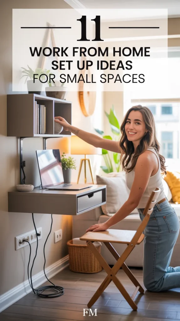 Wall-Mounted Desk + Folding Chair for Instant Floor Space
