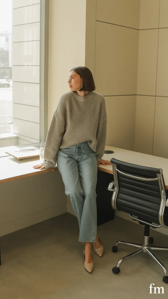 Denim and Knit Combination