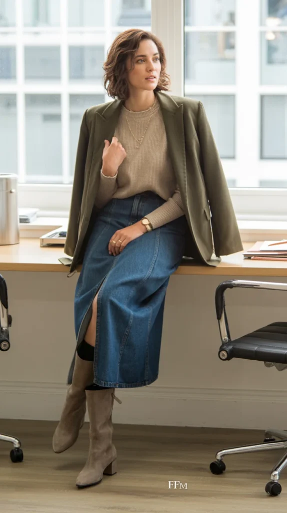 The Denim Midi Skirt Solution
